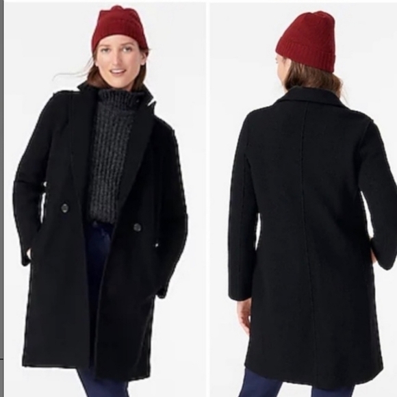 J. Crew Jackets & Blazers - J. Crew Italian Boiled 100% Wool Daphne Black 2021 Version Coat. Size Women 16.
